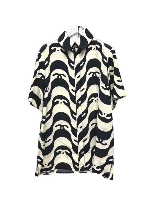 Chanel Tops - Chanel Short Sleeve T-Shirt CC Logo Wave Silk Black